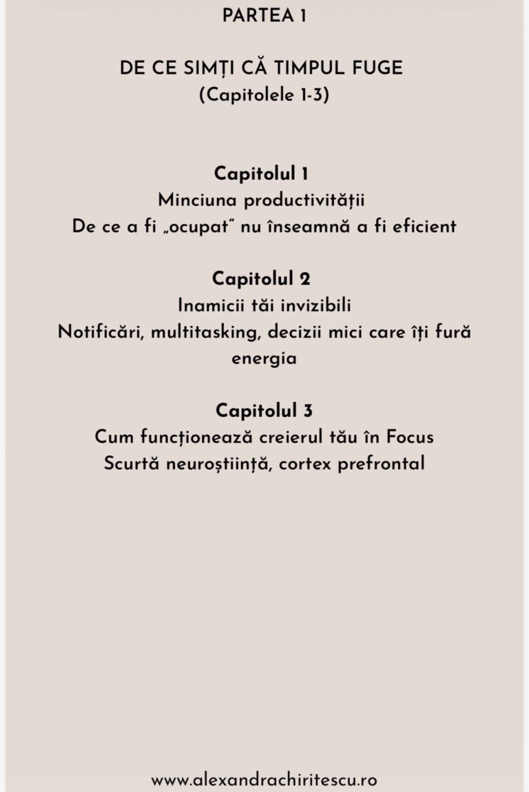 focus hour secretul oamenilor care par ca au mai mult timp