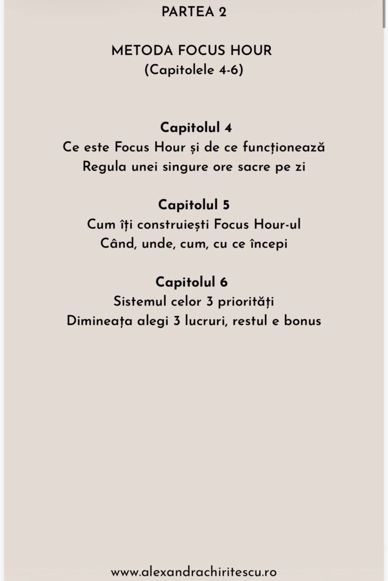focus hour secretul oamenilor care par ca au mai mult timp